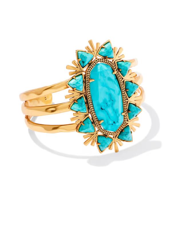 Havana Vintage Gold Cuff Bracelet in Variegated Turquoise Magnesite | Kendra Scott | Kendra Scott