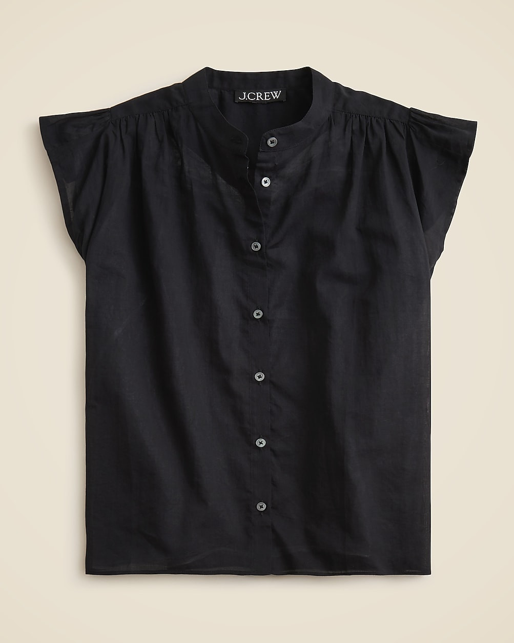 Flutter-sleeve button-up shirt in cotton voile | J. Crew US