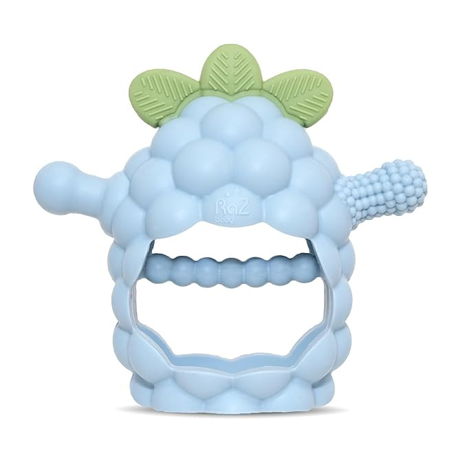 RaZbaby RaZberry Grip Silicone Teether Toy for 3M+ | Drop Resistant Hand Held Teether for Babies ... | Amazon (US)