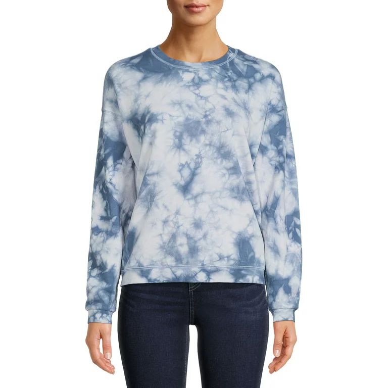 Time and Tru Women's Fashion Tie Dye Swing Sweatshirt | Walmart (US)
