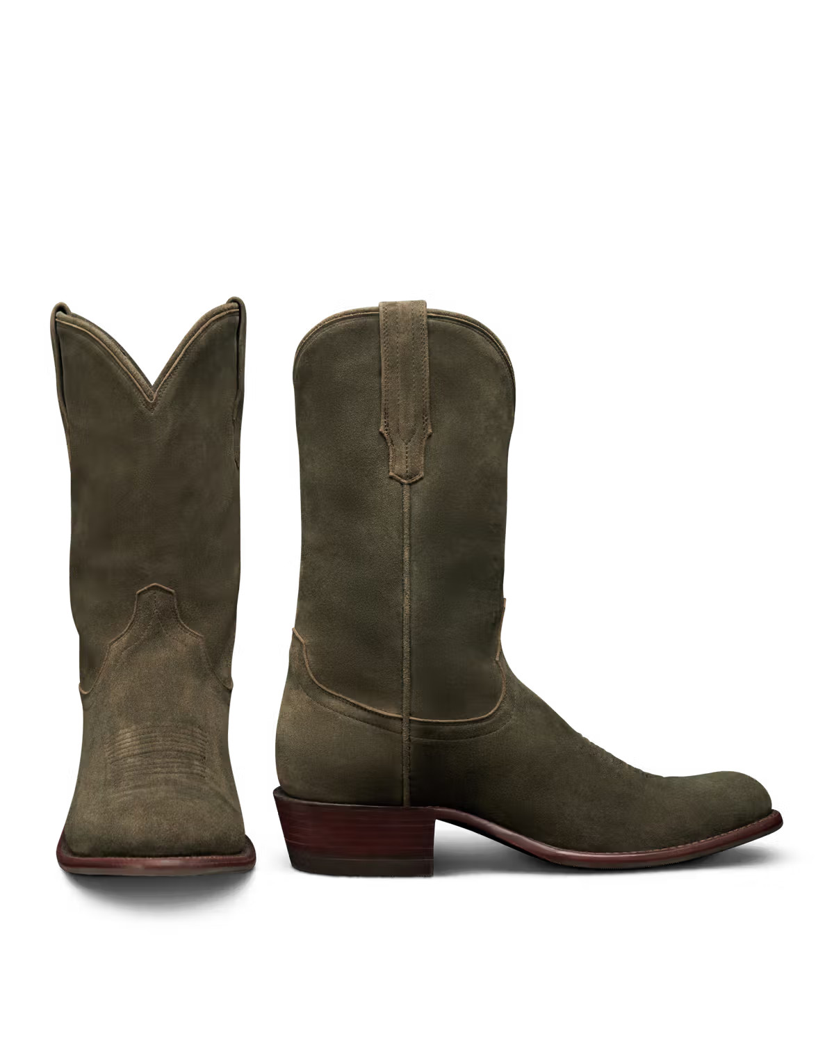 The Johnny in Olive Deerskin Roughout - Men's Cowboy Boot | Tecovas | Tecovas