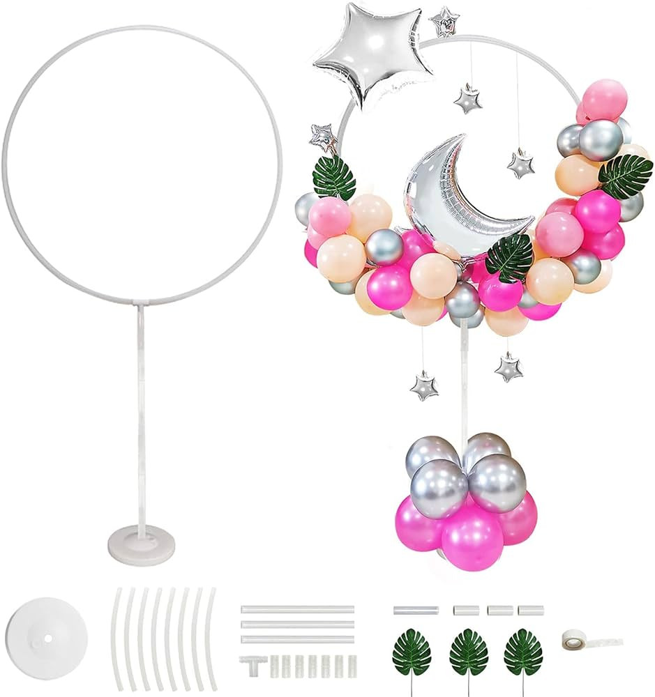 Elecrainbow 67 Inches Height Round Circle Balloon Arch Frame Stand Kit for Party Decorations, Bal... | Amazon (US)