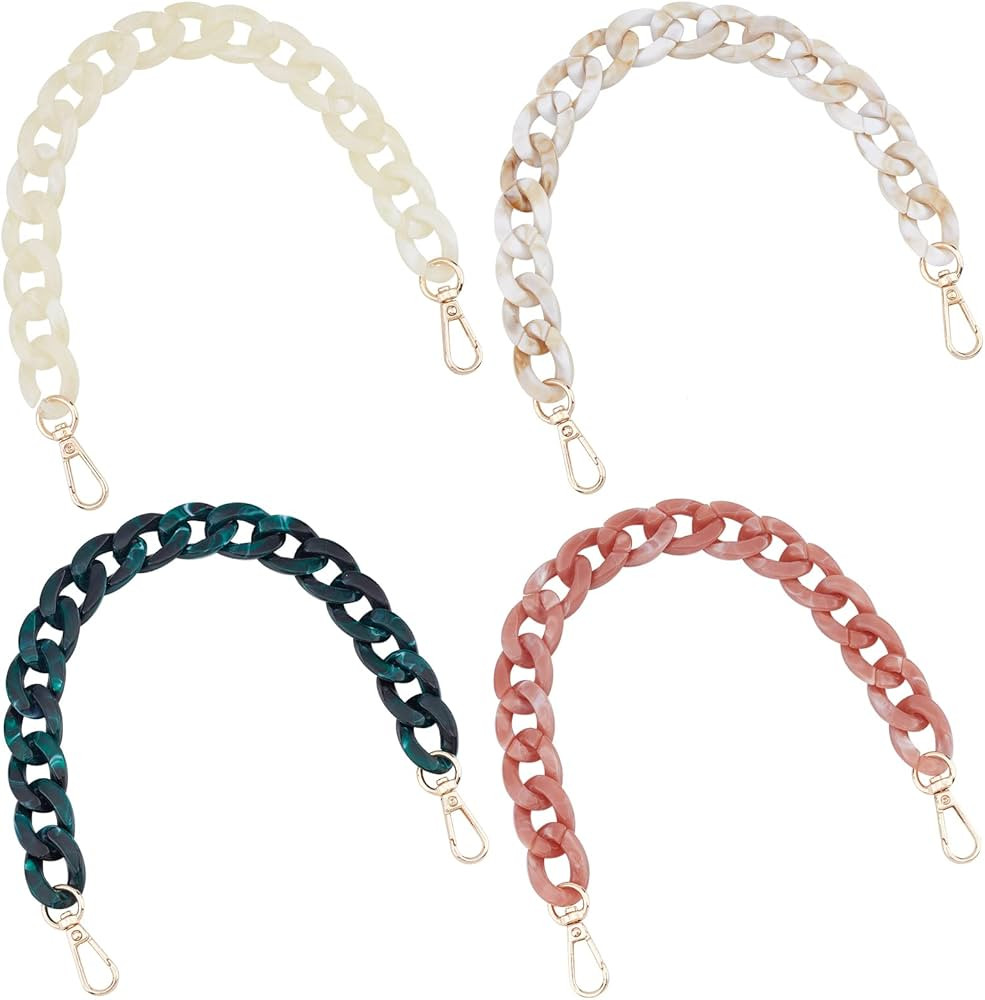 SUPERFINDINGS 4 Colors 37cm Short Acrylic Chain Handbag Strap Purse Decoration Chain Strap with L... | Amazon (US)