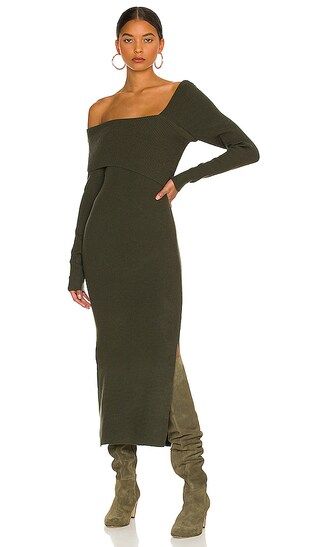 Sylvie Midi Sweater Dress in Olive Green | Revolve Clothing (Global)