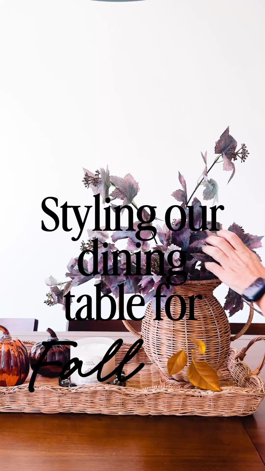Styling our dining table for fall with warm woven textures, muted fall stems and a few simple seasonal touches. 🍂 I love how the rattan vase and oversized tray make such an easy fall centerpiece without needing a lot of decor. Linking the fall decor and similar pieces to recreate this cozy neutral look! Fall home decor. Save and follow for more inspiration.

#LTKHome #LTKSeasonal #LTKSaleAlert