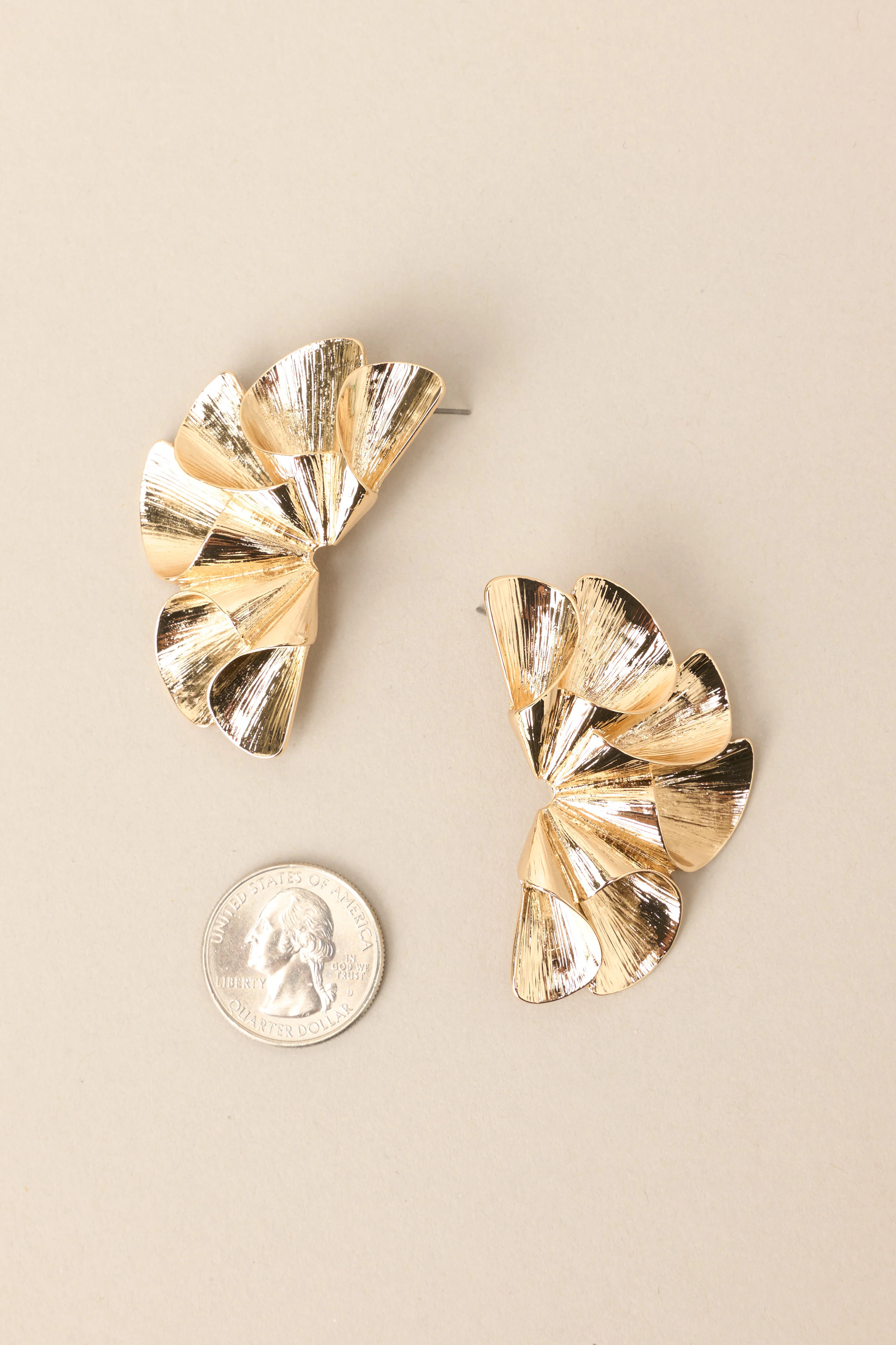 More Than Expected Gold Earrings | Red Dress 