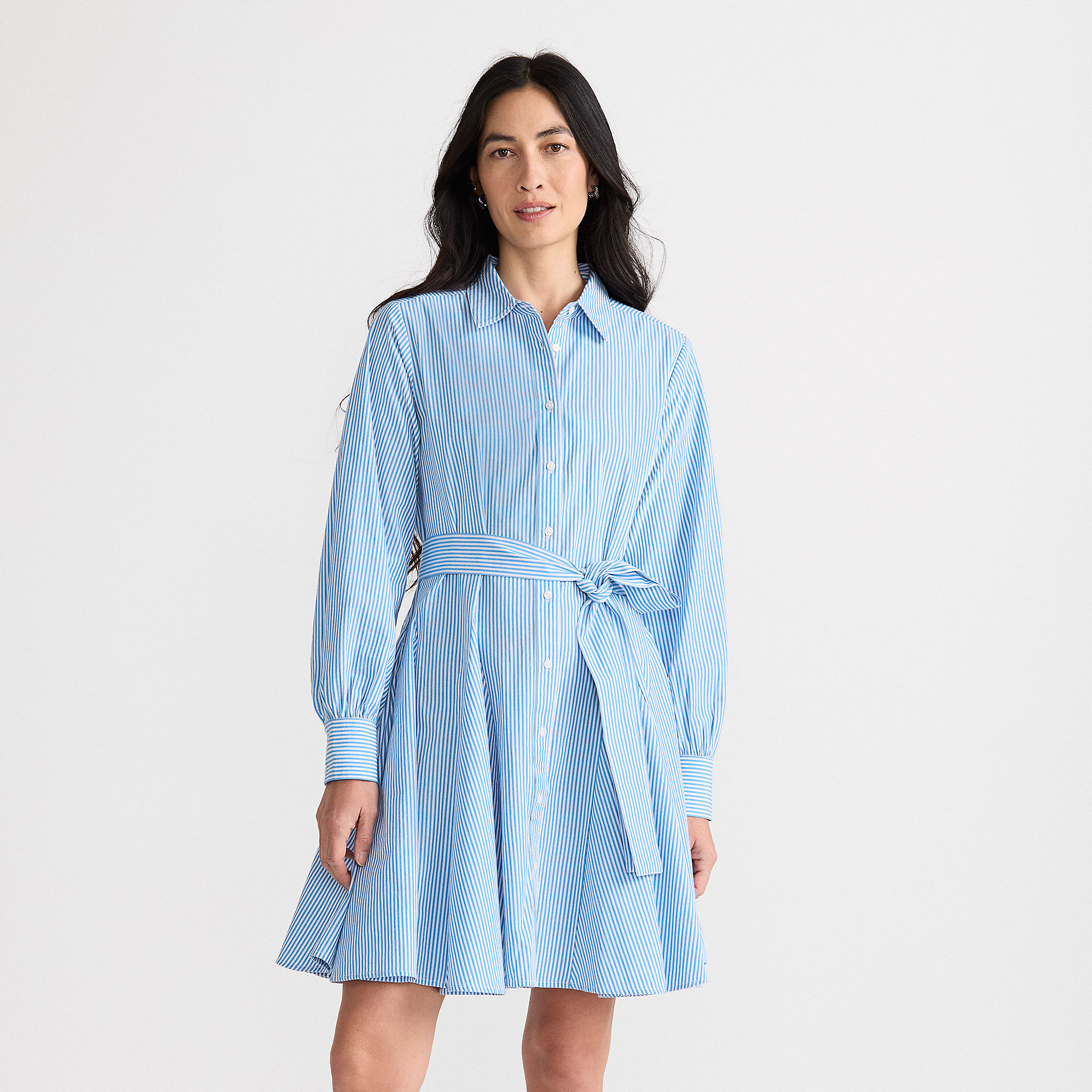 Women's Poplin Button Front Dress with Godets | Lands' End (US)
