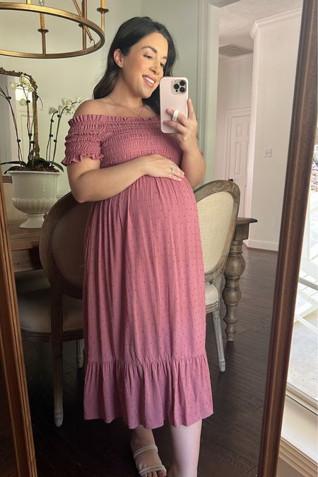 A beautiful mauve dress perfect for baby shower, gender reveal or maternity photos! Comes in a beautiful soft blue as well! 

#LTKfindsunder100 #LTKbaby #LTKbump