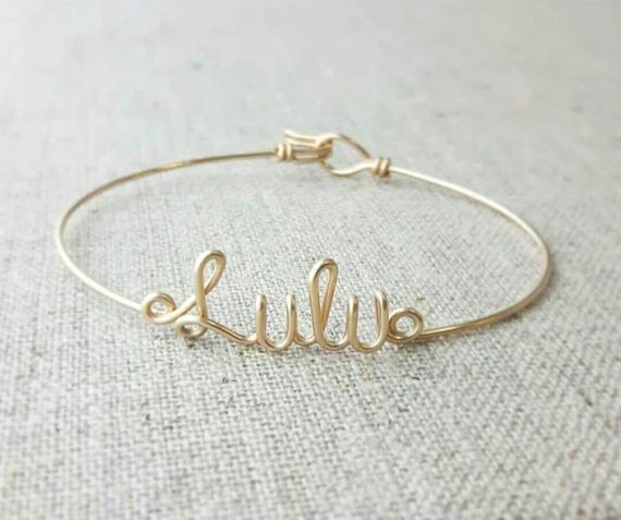 Personalized Name Bangle, Unique Jewelry Gifts for Girls and Women, Birthday Gifts Christmas Gift | Etsy (US)