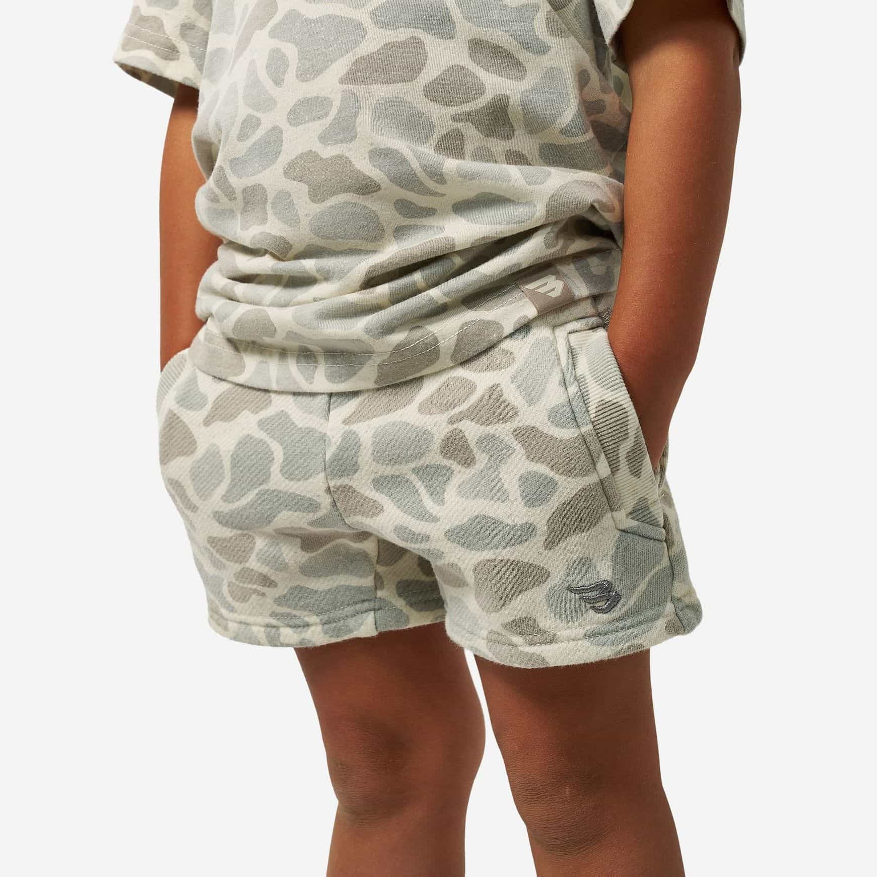 Youth Vintage Washed Shorts - Classic Deer Camo | BURLEBO