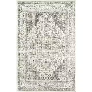 Vintage Tanith Cream 9 ft. x 12 ft. Living Room/Bedroom/Dining Room Area Rug | The Home Depot