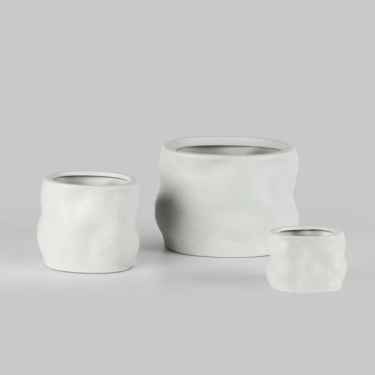 Better Homes & Gardens Mallory 8 inch Resin Planter, White with Elegance Design for Flowers, Succ... | Walmart (US)