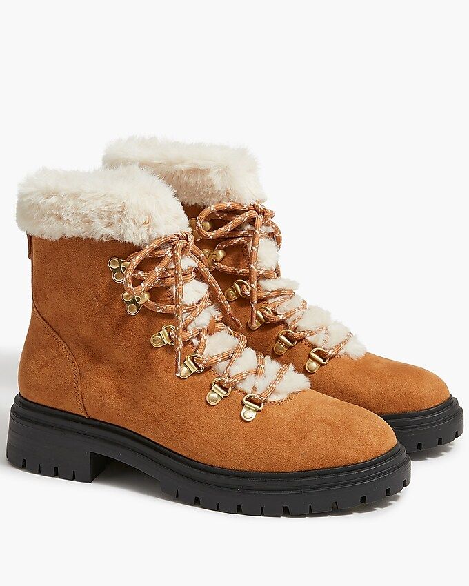 Faux-fur winter hiking boots | J.Crew Factory