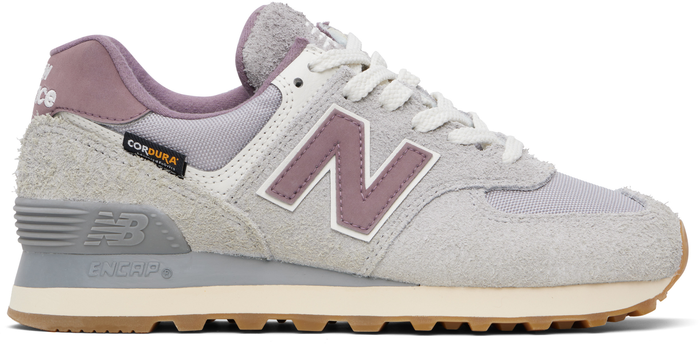 New Balance Gray & Purple 574 Sneakers | SSENSE