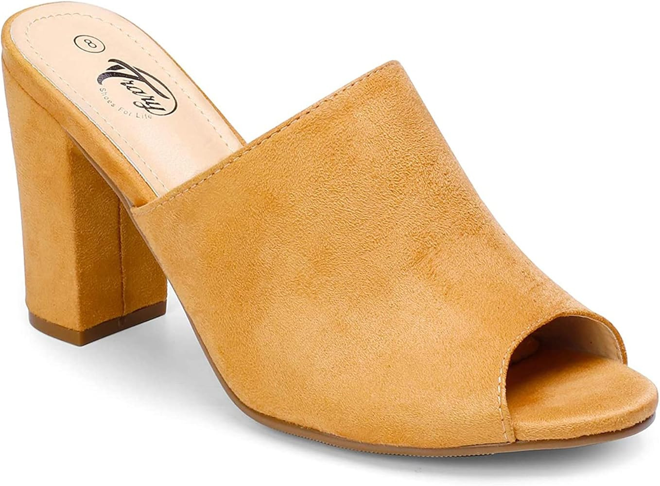 Trary Heels Sandals for Women, Women's Chunky Block High Heels Open Toe Heels Sandals Slip on Mul... | Amazon (US)