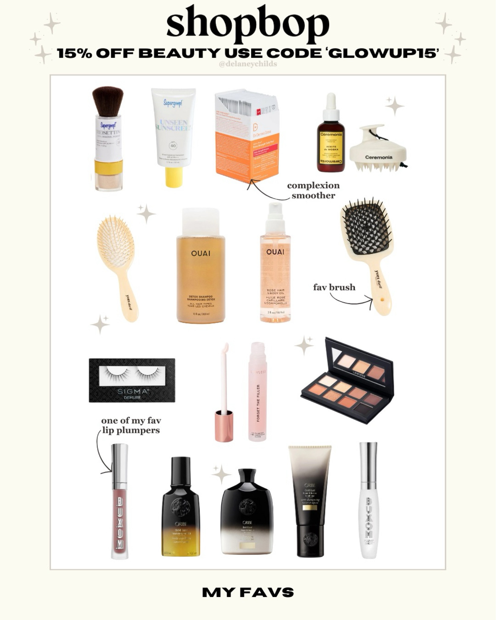 so many of my beauty staples are 15% off now at Shopbop! Use code ‘GLOWUP15’ to redeem 🪞🎀🧴✨