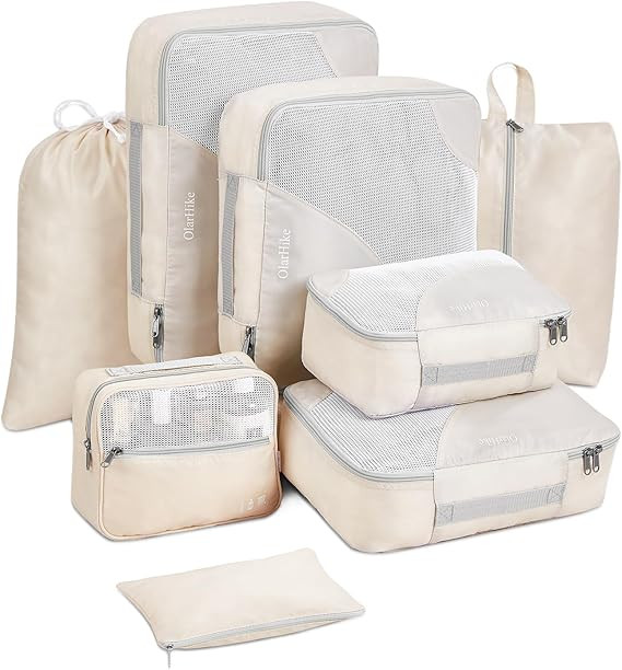 OlarHike 8 Packing Cubes for Travel, 4 Sizes (Extra Large, Large, Medium, Small) for Luggage Orga... | Amazon (US)