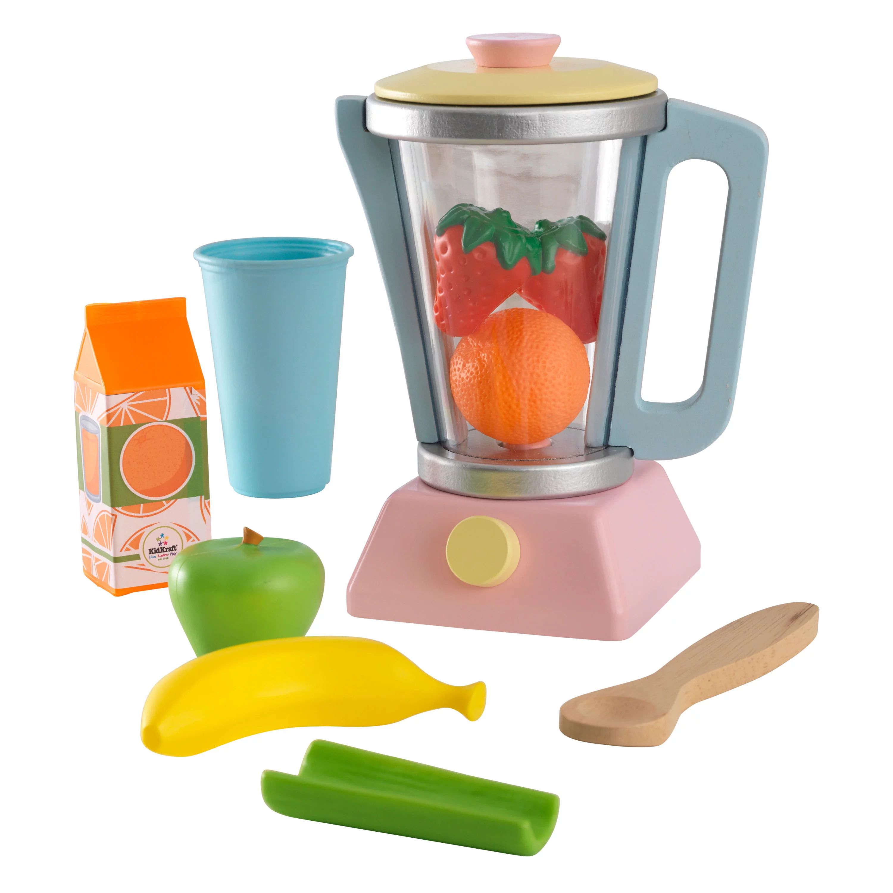 KidKraft Wooden Smoothie Set, 12 Pieces, Pastel Colors, Children's Pretend Food Toy | Walmart (US)