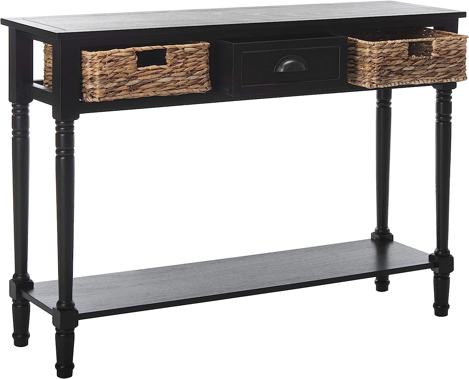 Safavieh Home Collection Christa Distressed Black 3-Drawer Storage Console Table | Amazon (US)