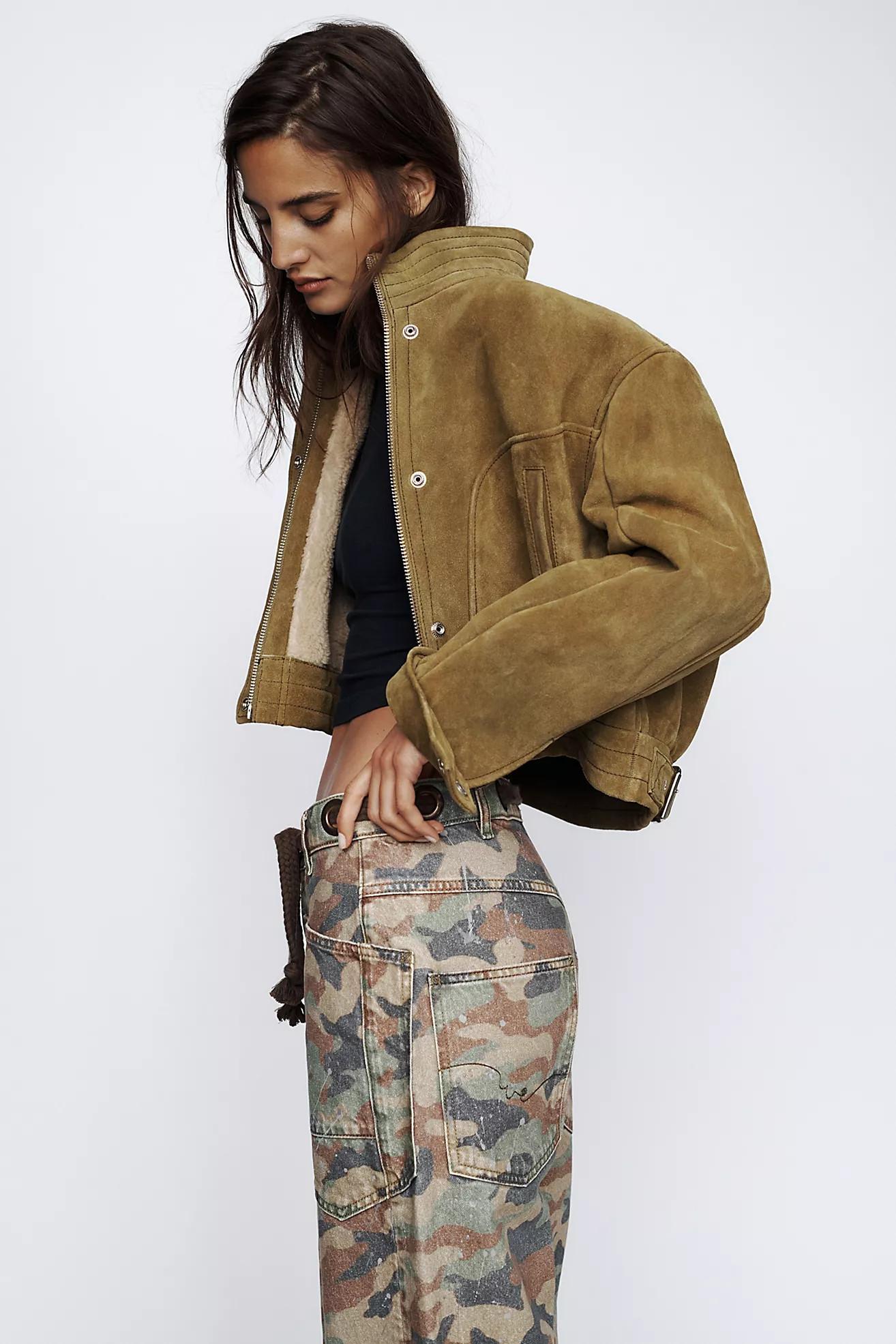 We The Free Wes Suede Bomber | Free People (Global - UK&FR Excluded)