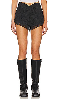 Lovers and Friends Andi Fringe Skort in Black from Revolve.com | Revolve Clothing (Global)