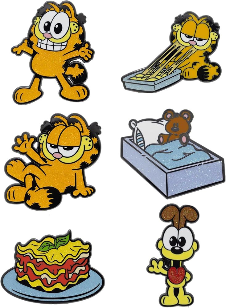 Garfield Mystery Enamel Pin Blind Box Series, Garfield Standing, Garfield Lounging, Garfield Eati... | Amazon (US)