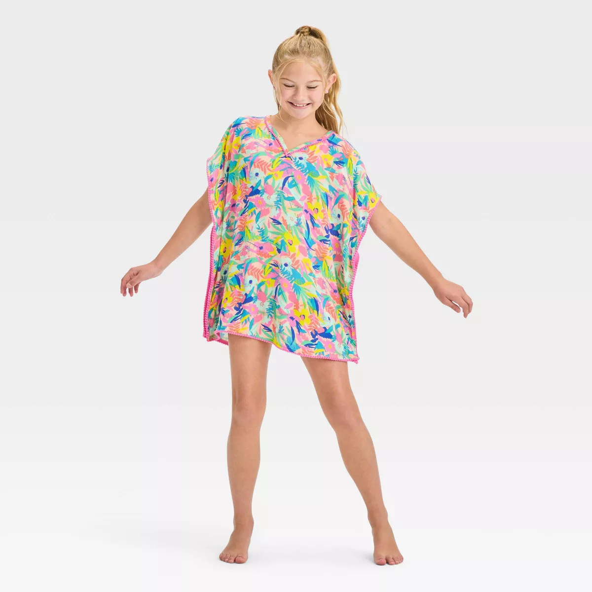 Girls' Floral Printed Cover Up Top - Cat & Jack™ | Target