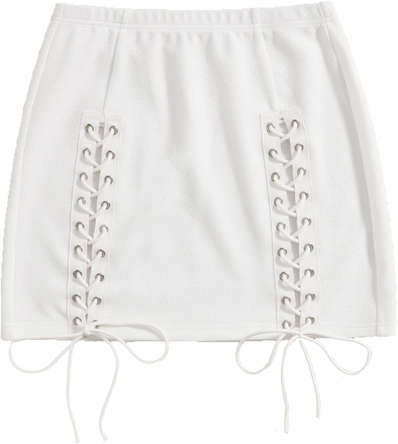 Verdusa Women's Mini Pencil Bodycon Skirt Lace Up Front Crisscross High Waist | Amazon (US)
