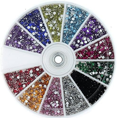 Nail Art Rhinestone Pack 1200 Premium Quality Gemstones - Rhinestone Deco With Wheel | Amazon (US)