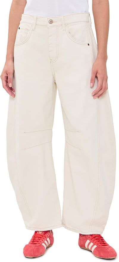 Free People Women's Good Luck Mid-Rise Barrel Jeans | Amazon (US)