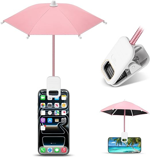 Phone Umbrella, UPF 45+ Clip-On Phone Umbrella Mini Tanning Cellphone Sun Shade Screen UV Protect... | Amazon (US)