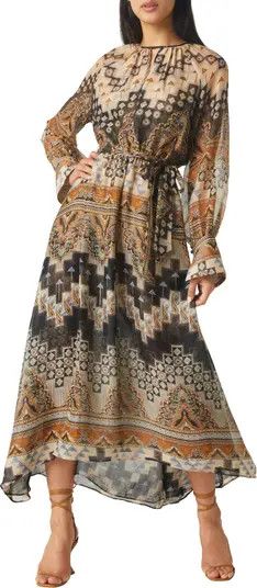 Paloma Long Sleeve Keyhole Dress | Tan Dress | Brown Dress | Brown Maxi Dress Fall Long Sleeve Dress | Nordstrom