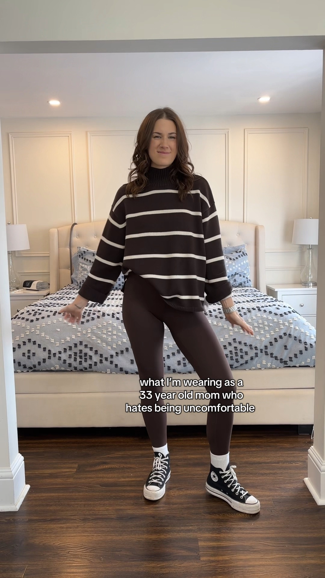 Wearing a medium in the sweater and a small in leggings 

#LTKwinter #LTKFashionMonth #LTKcanada