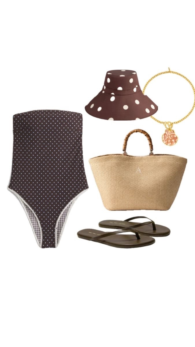 Summer brown polka dot beach bikini outfit inspiration.

#LTKootd #LTKSwim #LTKTravel