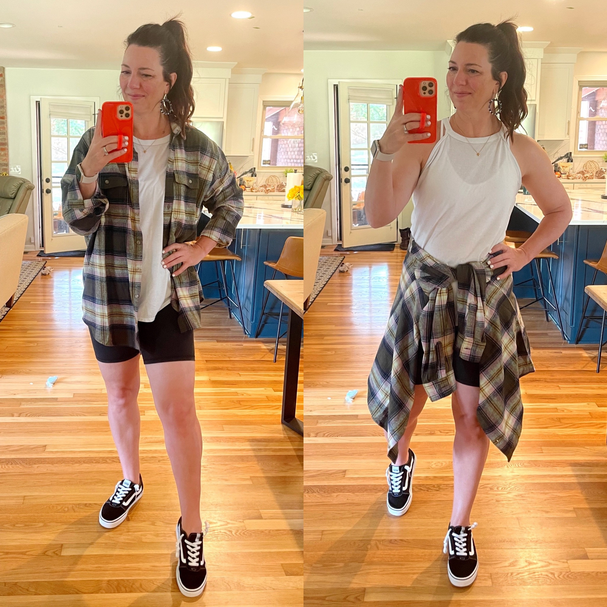 Another day. Another Old Navy flannel. I love the colors in this one - olive green, pink, gold, navy. So good. I sized up and got the tall for extra length. Still 30% off online  

#LTKsalealert #LTKstyletip #LTKunder50