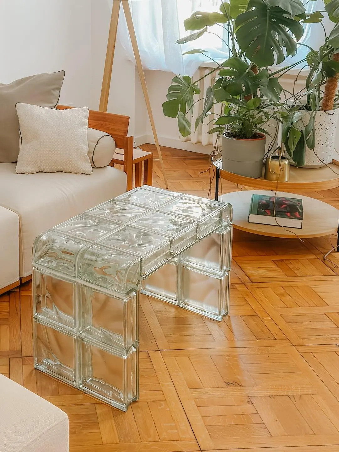 Modern Glass Block Coffee Table | Unique Handmade Accent Table for Living Room | Etsy (US)