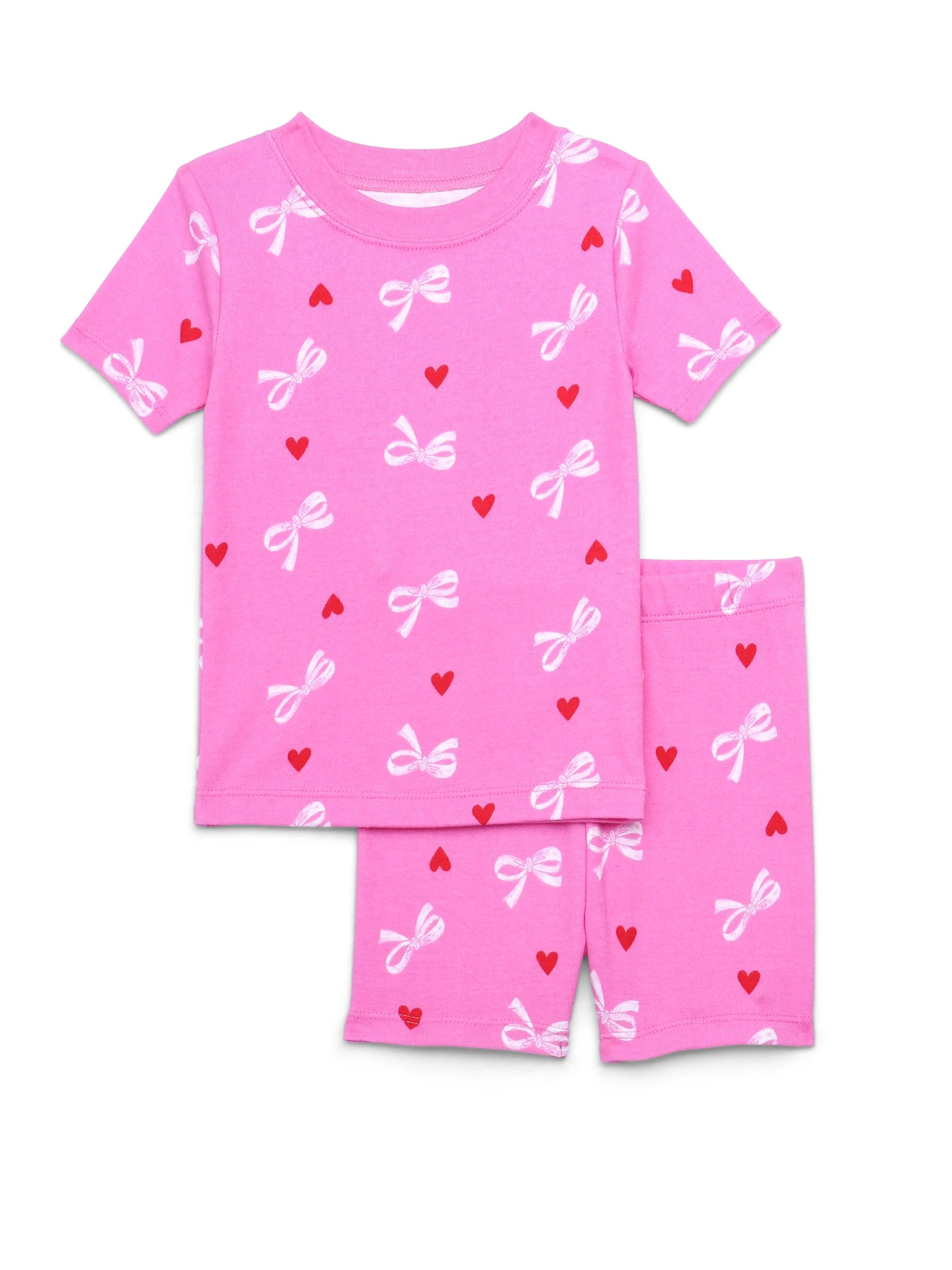 Wonder Nation Toddler Short-Sleeve Tee & Shorts Cotton Pajama Set, 2-Piece, Sizes 12M-5T | Walmart (US)