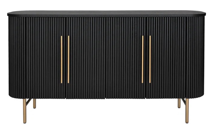 Penelope 60' Modern Sideboard with 4 Doors and Adjustable Shelves, Fluted Design | Wayfair North America