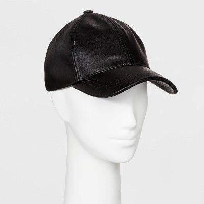 Women's Faux Leather Baseball Hat - Universal Thread™ Black | Target