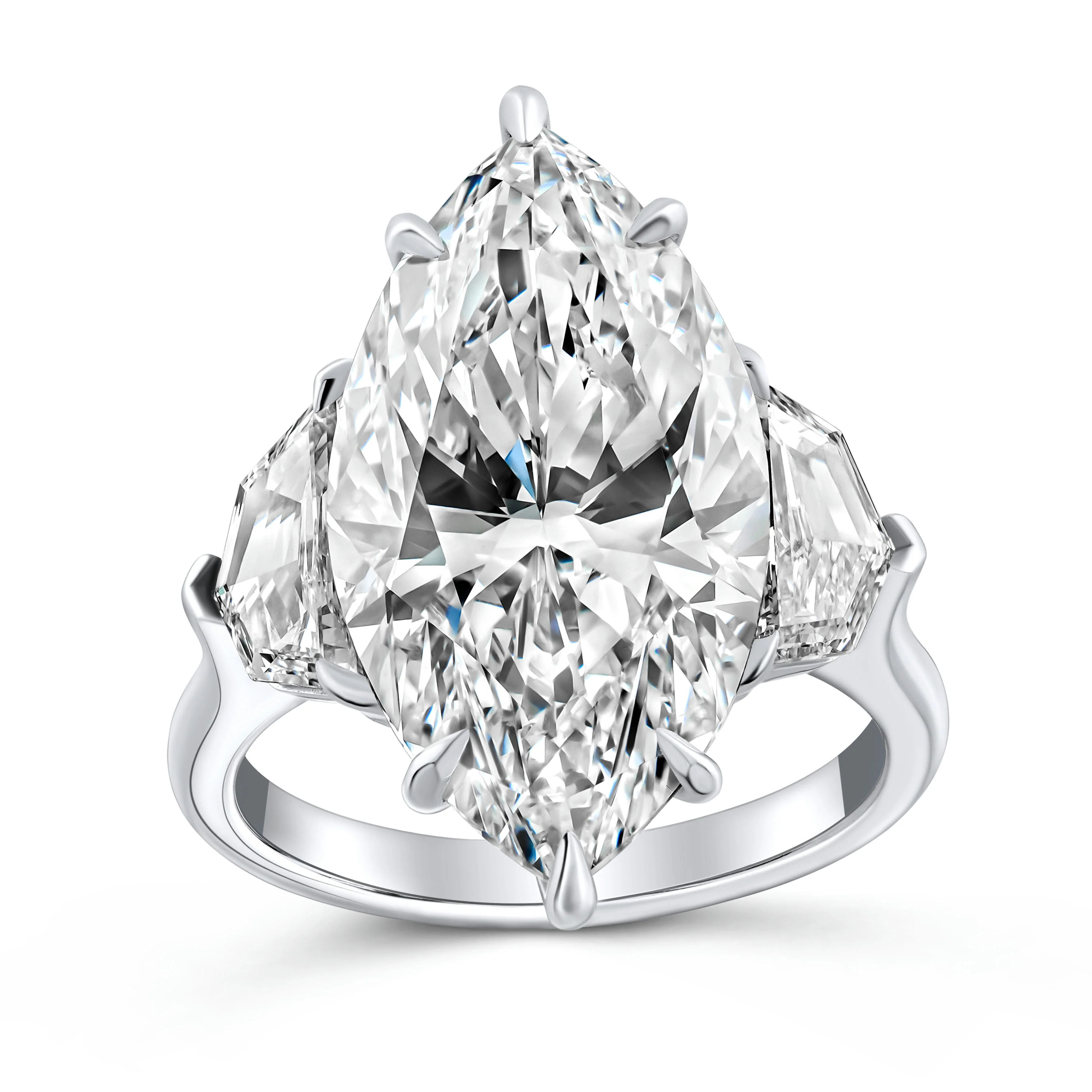 Marquise Diamond Three Stone Ring | Norman Silverman