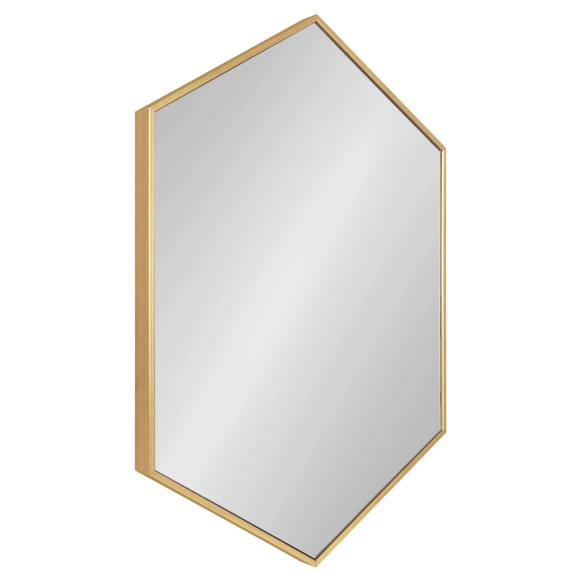 Kate and Laurel Rhodes Modern Hexagon Wall Mirror, 24" x 36", Gold, Chic Geometric Wall Mirror | Walmart (US)