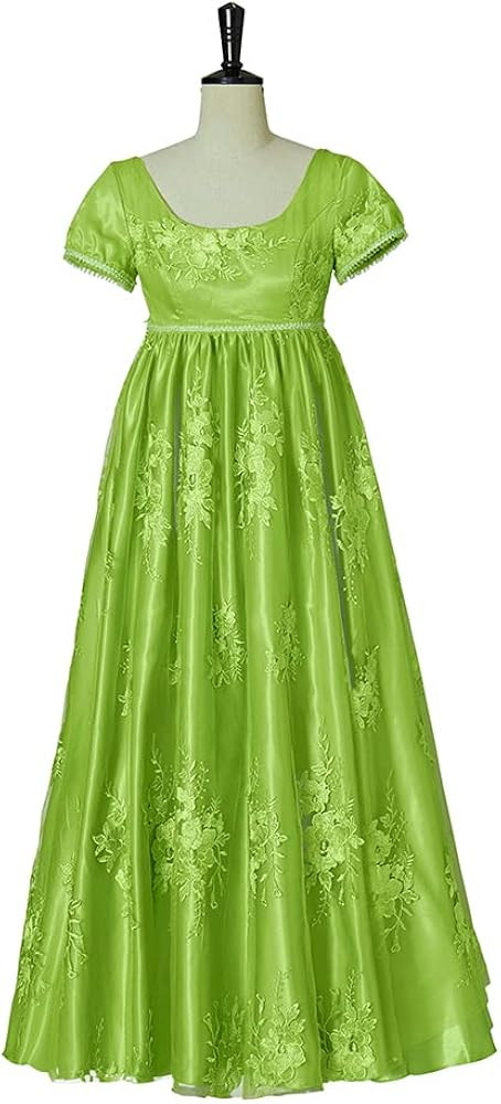 MyheroCos Penelope Featherington Costume Dress Regency Dress Women's Green Tea Gown Dress | Amazon (US)