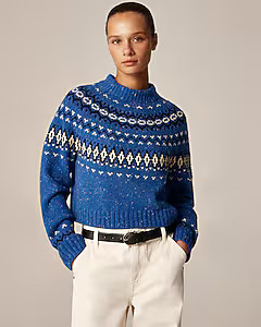Fair Isle wide-mockneck sweater | J. Crew US