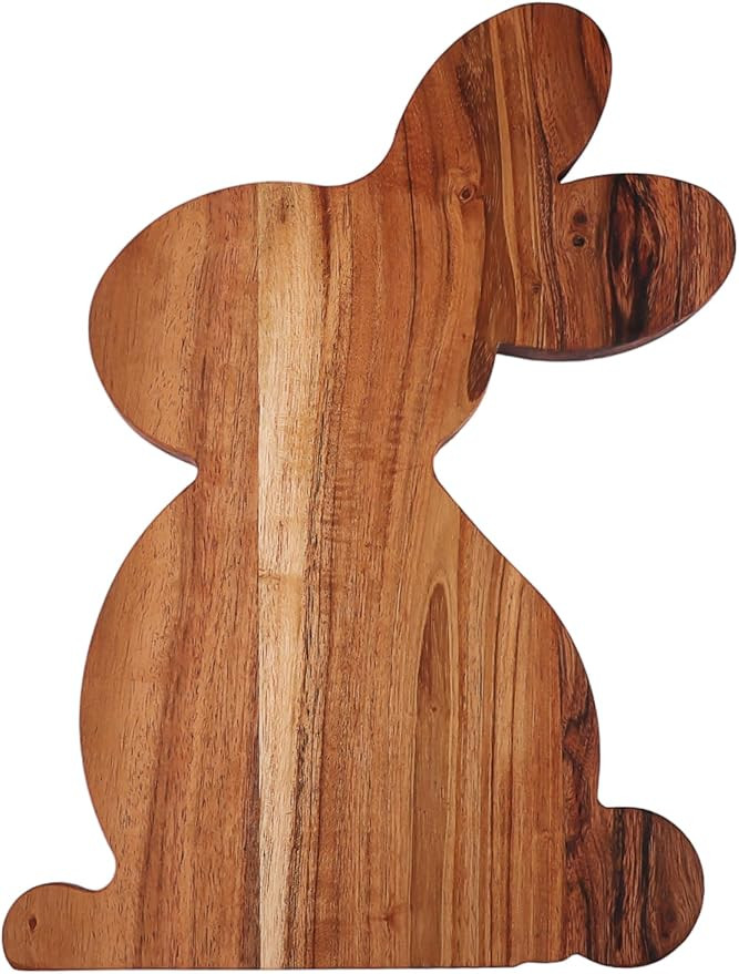 WOODLERY Bunny Shaped Wood Serving Board, Wood Cutting Board for Kitchen, Wooden Charcuterie Boar... | Amazon (US)