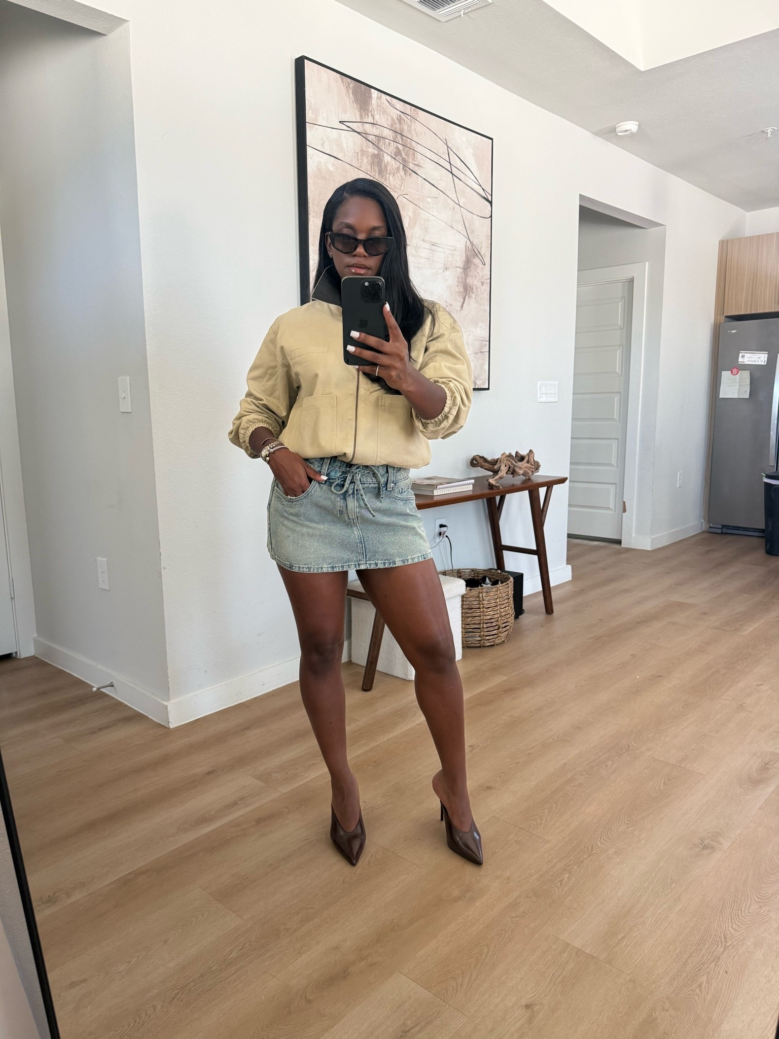 Perfect fall outfit! Pair with boots as well 

Walmart finds Walmart fashion affordable Walmart finds Walmart rule barn jacket denim skirt

#LTKSaleAlert