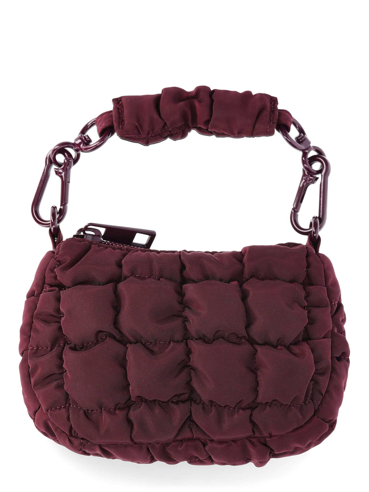 No Boundaries Women's Mini Quilted Hobo Bag Charm, Wine Fusion | Walmart (US)
