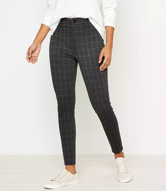 Windowpane Five Pocket Leggings | LOFT