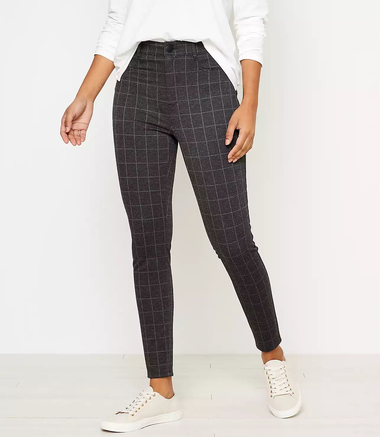 Windowpane Five Pocket Leggings | LOFT