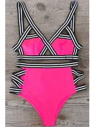 Spaghetti Straps High Waisted Bikini Set | ZAFUL (Global)