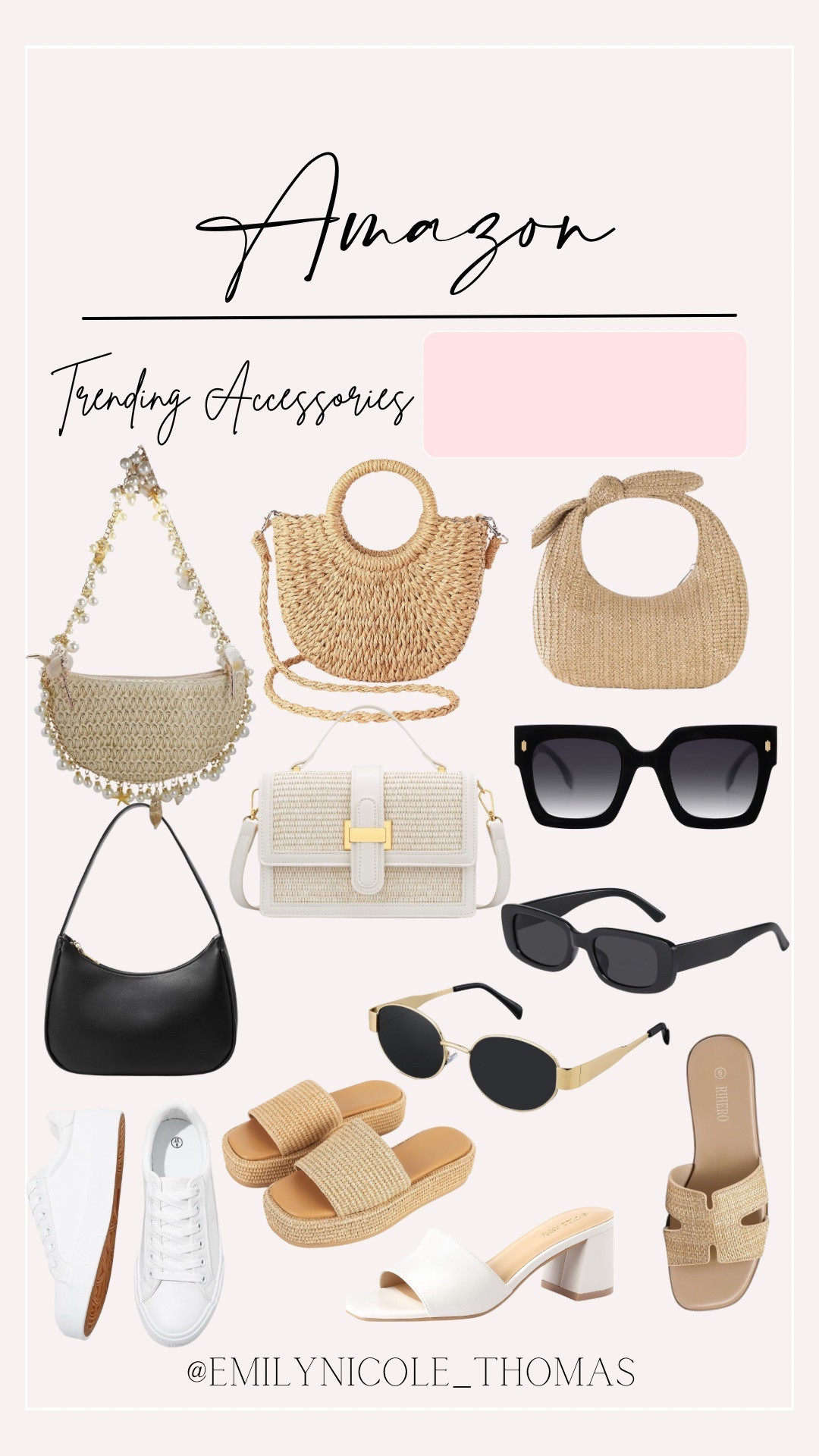 Trendy accessories on Amazon 

Amazon, Amazon finds, Amazon deals, spring accessories, summer accessories, handbags, purses, straw purse, rattan purse, shell purple, beach bag, sunglasses, trendy sunglasses, shoes, trendy shoes, sneakers, flats, sandals, & heels

#LTKShoeCrush #LTKItBag #LTKStyleTip